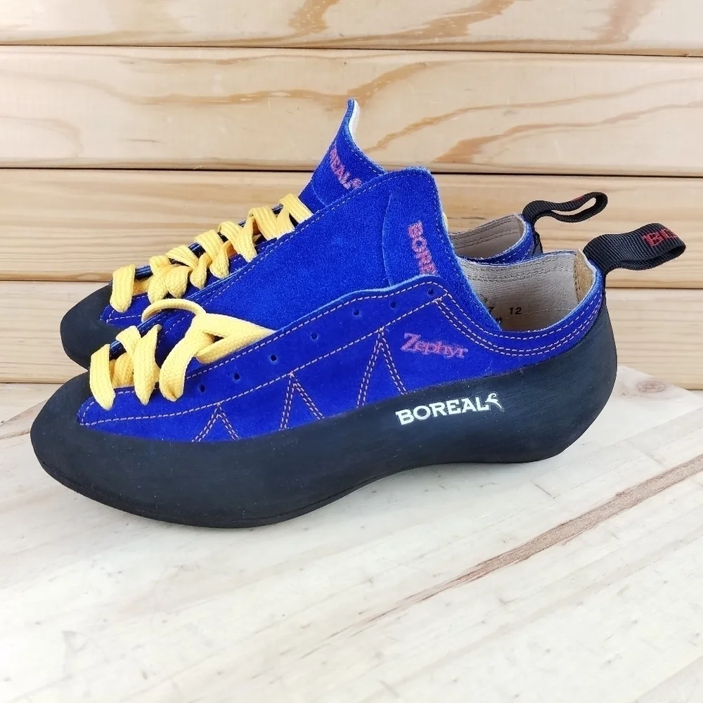 Boreal Fusion S-2 Climbing Shoes Men's 8 US / 7 UK Made In Spain Black/Blue